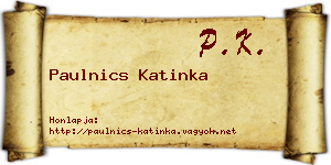 Paulnics Katinka névjegykártya